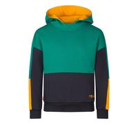Kapuzensweatshirt TROLLKIDS "KIDS RONDANE SWEATER", Jungen, Gr. 110, schwarz (schwarz cyan, schwarz, bronze), Sweatware, Obermaterial: 100% Baumwolle, Rippbündchen, Sweatshirts, mit farblich passender