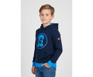 Kapuzensweatshirt TROLLKIDS "KIDS TROLL SWEATER", Mädchen, Gr. 152, blau (navy, med blu), Jersey, Obermaterial: 80% Baumwolle, 20% Polyester, bedruckt, unifarben, Sweatshirts (15132011-152) navy, med 