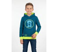 Kapuzensweatshirt TROLLKIDS "KIDS TROLL SWEATER", Mädchen, Gr. 152, petrol, lime, Jersey, Obermaterial: 80% Baumwolle, 20% Polyester, Sweatshirts (27719010-152) petrol, lime