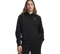 Kapuzensweatshirt UNDER ARMOUR "RIVAL FLC HOODIE", Damen, Gr. M, schwarz (ultimate schwarz, weiß), Obermaterial: 80% Baumwolle, 20% Polyester, Sweatshirts, aus Baumwolle und Polyester, in den Größen X