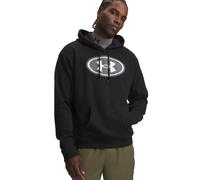 Kapuzensweatshirt UNDER ARMOUR "UA RIVAL FLC BRANDED HOODIE", Herren, Gr. L, ultimate schwarz, weiß, Obermaterial: 80% Baumwolle, 20% Polyester, Sweatshirts, aus Baumwolle und Polyester, in den Größen