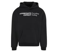 Kapuzensweatshirt "Upscale by Mister Tee Appreciate & Respect Fluffy Hoody", Herren, Gr. XXL, schwarz, 70% Baumwolle, 30% Polyester, UPSCALE BY MISTER TEE, bedruckt, Sweatshirts (46988219-XXL) schwarz