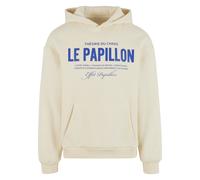 Kapuzensweatshirt "Upscale by Mister Tee Theorie Du Chaos Fluffy Hoody", Herren, Gr. XL, beige (sandweiß), 70% Baumwolle, 30% Polyester, UPSCALE BY MISTER TEE, bedruckt, Rundhals, Sweatshirts (4722520