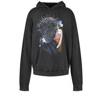 Kapuzensweatshirt "Upscale by Mister Tee Thorned Mask Oversize Hoody", Herren, Gr. XL, schwarz acid washed, 65% Baumwolle, 35% Polyester, UPSCALE BY MISTER TEE, unifarben, Rundhals, Sweatshirts (95519