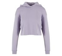 Kapuzensweatshirt URBAN CLASSICS "Urban Classics Damen Ladies Oversized Cropped Light Terry Hoodie", Damen, Gr. M, lila (dustylila), 35% Baumwolle, 35% Baumwolle (Bio), 30% Polyester, unifarben, Rundh