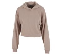 Kapuzensweatshirt URBAN CLASSICS "Urban Classics Damen Ladies Oversized Cropped Light Terry Hoodie", Damen, Gr. S, beige (duskrose), 35% Baumwolle, 35% Baumwolle (Bio), 30% Polyester, unifarben, Rundh