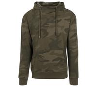 Kapuzensweatshirt URBAN CLASSICS "Urban Classics Herren High Neck Camo Hoody", Herren, Gr. M, olive camo, 60% Baumwolle, 40% Polyester, mehrfarbig, Sweatshirts (29226725-M) olive camo