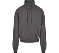 Kapuzensweatshirt URBAN CLASSICS "Urban Classics Herren Organic Drawstring Troyer", Herren, Gr. S, schwarzshadow, 100% Baumwolle, unifarben, Sweatshirts Kapuzensweatshirt (19059425-S)