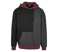 Kapuzensweatshirt URBAN CLASSICS "Urban Classics Herren Oversized Color Block Hoody" Gr. S, schwarz (schwarz, charcoal) Herren Sweatshirts (35441336-S) schwarz, charcoal
