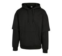 Kapuzensweatshirt URBAN CLASSICS "Urban Classics Herren Oversized Doublesleeve Hoody", Herren, Gr. XXL, schwarz, 65% Baumwolle, 35% Polyester, unifarben, Sweatshirts (26128906-XXL) schwarz