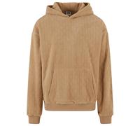 Kapuzensweatshirt URBAN CLASSICS "Urban Classics Jacquard Velvet Oversized Hoody", Herren, Gr. L, unionbeige, 100% Polyester, unifarben, Sweatshirts (67759535-L) unionbeige