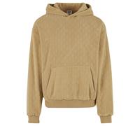 Kapuzensweatshirt URBAN CLASSICS "Urban Classics Jaquard Velvet Suit", Herren, Gr. L, unionbeige, 100% Polyester, Sweatshirts (78306844-L) unionbeige