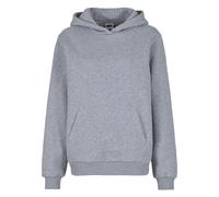 Kapuzensweatshirt URBAN CLASSICS "Urban Classics Ladies Fluffy Hoody", Damen, Gr. L, erdgrau, 70% Baumwolle, 30% Polyester, unifarben, Rundhals, Sweatshirts (33456710-L) erdgrau