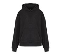 Kapuzensweatshirt URBAN CLASSICS "Urban Classics Ladies Jacquard Velvet Oversized Hoodie", Damen, Gr. S, schwarz, 100% Polyester, mehrfarbig, oversize, ohne Ausschnitt, Sweatshirts (73435025-S) schwar