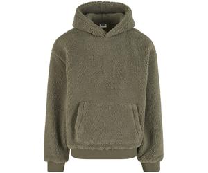 Kapuzensweatshirt URBAN CLASSICS "Urban Classics Oversized Teddy Hoody", Herren, Gr. L, palegrün, 100% Polyester, unifarben, ohne Ausschnitt, Sweatshirts (88515231-L) palegrün