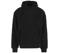 Kapuzensweatshirt URBAN CLASSICS "Urban Classics Oversized Teddy Hoody", Herren, Gr. S, schwarz, 100% Polyester, unifarben, ohne Ausschnitt, Sweatshirts (67436528-S) schwarz