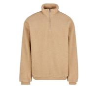 Kapuzensweatshirt URBAN CLASSICS "Urban Classics Oversized Teddy Troyer", Herren, Gr. 4XL, unionbeige, 100% Polyester, unifarben, Sweatshirts (58358525-4XL) unionbeige