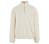 Kapuzensweatshirt URBAN CLASSICS "Urban Classics Oversized Teddy Troyer", Herren, Gr. M, sandweiß, 100% Polyester, unifarben, Sweatshirts (95080255-M) sandweiß