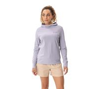 Kapuzensweatshirt VAUDE "WOMEN'S TUENNO PULLOVER", Damen, Gr. 34, lila (lavender), Obermaterial: 50% Polyester, 46% Baumwolle, 4% Elasthan, Basic, ohne Ausschnitt, elastischer Bund, Sweatshirts Kapuze