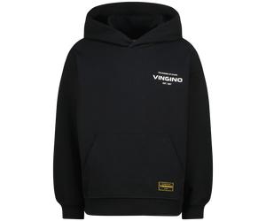 Kapuzensweatshirt VINGINO, Jungen, Gr. 164, midnight blau, Sweatware, Obermaterial: 100% Baumwolle, bedruckt, oversize hüftbedeckend, Rundhals, Flachstrickbündchen, Sweatshirts, mit Logo-Print (680403