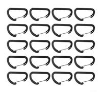 Karabiner-Schlüsselanhänger, 20 Stück, Größe 4, D-Typ, mehrfarbig, Aluminiumlegierung, Karabinerhaken für Schlüssel, Camping, Wandern, Zubehör (schwarz)