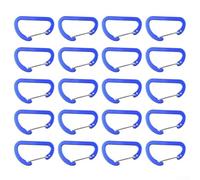 Karabiner-Schlüsselanhänger, Größe 4, D-Typ, mehrfarbig, Aluminiumlegierung, Karabinerhaken für Schlüssel, Camping, Wandern, Zubehör (blau), 20 Stück