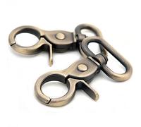 Karabinerhaken, oval, drehbar, für Gurte, Taschen, Gürtel, Lederwaren, gebürstetes Messing, 2,5 cm, 6 Stück