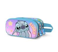 Disney Lilo und Stitch Mischievous-3D Doppelfedermäppchen, Blau, 22 x 10 cm