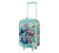 Lilo und Stitch Love-Soft 3D Trolley-Koffer, Türkis, 17 x 33 x 52 cm, Kapazität 26 L