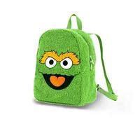 KARACTERMANIA Unisex Kinder Sesamstraße Plüsch Plüsch Rucksack Gesicht (1 Stück), Oscar the Grouch Green, One Size, Plüsch-Rucksack-Gesicht