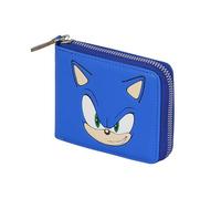 KARACTERMANIA Sonic The Hedgehog Face-Herren-Geldbörse Man Zip, Blau, 12 x 10 cm