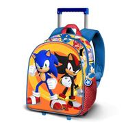 KARACTERMANIA Sonic The Hedgehog Shadow-Kleiner 3D Rucksack mit Rädern, Mehrfarbig, 26 x 34 cm, Kapazität 7 L