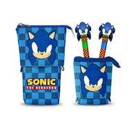 Karactermania Sonic The Hedgehog Sight-Cute Federmäppchen + 2 Radierbare Gelstifte, Blau, 11,5 x 17 cm