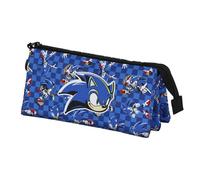 Karactermania Dreifach-Federmäppchen Sega-Sonic Action Unisex Kinder Blau 23 x 11 cm
