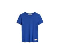 Armedangels Damen Ripp-T-Shirt KARDAA – Bio-Baumwoll-Mix Slim Fit – Dynamo Blue Größe L