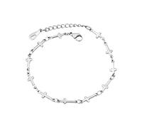 KAREN66 Luxuriöses schlankes Armband für Damen Legierungs-Kupfer-Kreuz-Armband-Geschenk für besten Freund-Schwester-Herz-Armband (Silver, One Size)
