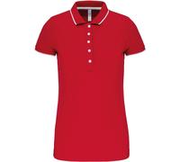 Kariban Damen Kontrast Piqué Polo K252 red/white/navy XS