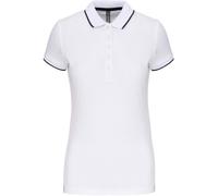 Kariban Damen Kontrast Piqué Polo K252 white/navy/white XS