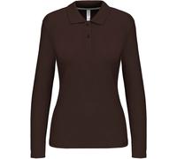 Kariban Damen Piqué Polo langarm K244 chocolate XL