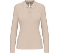 Kariban Damen Piqué Polo langarm K244 light sand S