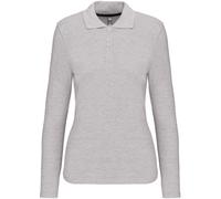 Kariban Damen Piqué Polo langarm K244 oxford grey L