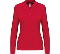 Kariban Damen Piqué Polo langarm K244 red M
