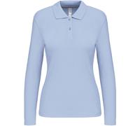 Kariban Damen Piqué Polo langarm K244 sky blue XL