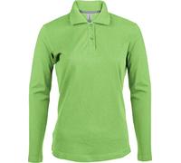 Kariban Damen Piqué Poloshirt Langarm - Lime, L, Damen