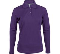 Kariban Damen Piqué Poloshirt Langarm - Purple, 3XL, Damen