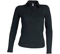 Kariban Damen Polo Pique Schwarz Black M