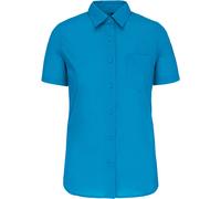 Kariban Damen Popeline Bluse 'Judith' kurzarm K548 bright turquoise 4XL