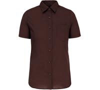 Kariban Damen Popeline Bluse 'Judith' kurzarm K548 brown XL