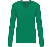 Kariban Damen V-Ausschnitt T-Shirt langarm K382 kelly green 3XL