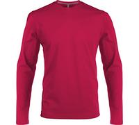 Kariban - Herren Langarm Rundhals T-Shirt / Fuchsia, S